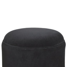 Load image into Gallery viewer, Black Velvet Round Footstool