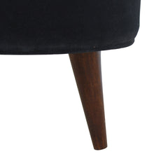 Load image into Gallery viewer, Black Velvet Round Footstool