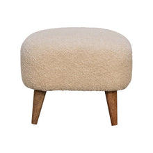 Load image into Gallery viewer, Cream Boucle Footstool