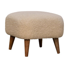 Load image into Gallery viewer, Cream Boucle Footstool