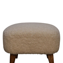 Load image into Gallery viewer, Cream Boucle Footstool