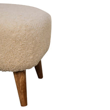Load image into Gallery viewer, Cream Boucle Footstool