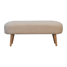 Load image into Gallery viewer, Cream Rounded Boucle Bench