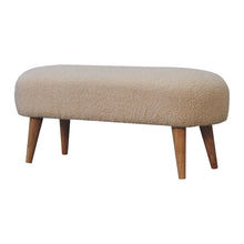 Load image into Gallery viewer, Cream Rounded Boucle Bench