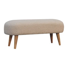 Load image into Gallery viewer, Cream Rounded Boucle Bench
