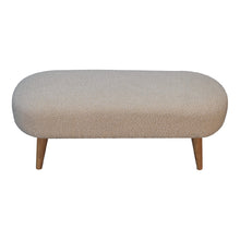 Load image into Gallery viewer, Cream Rounded Boucle Bench