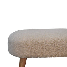 Load image into Gallery viewer, Cream Rounded Boucle Bench