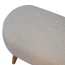 Load image into Gallery viewer, Cream Rounded Boucle Bench