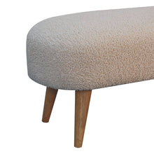 Load image into Gallery viewer, Cream Rounded Boucle Bench