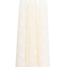 Load image into Gallery viewer, Set of 3 Carrot Patch Daisy Taper Candles