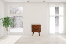 Load image into Gallery viewer, Chestnut Ridged Carved Line Bedside Table