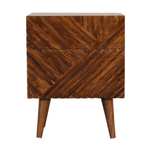 Load image into Gallery viewer, Chestnut Ridged Carved Line Bedside Table