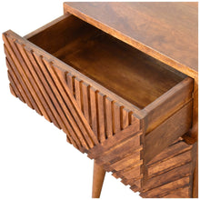 Load image into Gallery viewer, Chestnut Ridged Carved Line Bedside Table