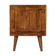 Load image into Gallery viewer, Chestnut Ridged Carved Line Bedside Table