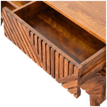 Load image into Gallery viewer, Chestnut Ridged Carved Line Media TV Unit