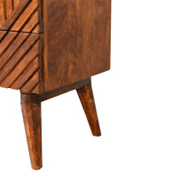 Load image into Gallery viewer, Chestnut Ridged Carved Line Media TV Unit