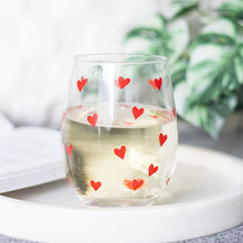 Load image into Gallery viewer, Heart Print Stemless Glass