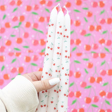 Load image into Gallery viewer, Set of 3 Heart Cherry Taper Candles