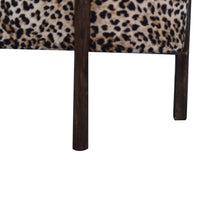 Load image into Gallery viewer, Leopard Print Velvet Footstool - Squared