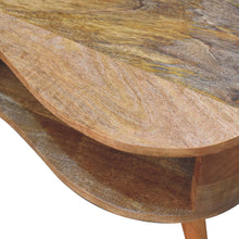 Load image into Gallery viewer, Oak Curved Wooden Storage Coffee Table