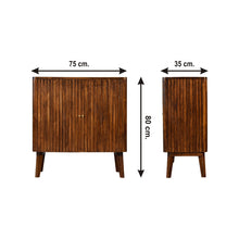 Load image into Gallery viewer, Retro Chestnut Wooden Ridged Sideboard Cabinet
