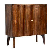 Load image into Gallery viewer, Retro Chestnut Wooden Ridged Sideboard Cabinet