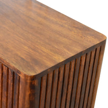 Load image into Gallery viewer, Retro Chestnut Wooden Ridged Sideboard Cabinet