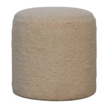 Load image into Gallery viewer, Cream Boucle Pouffe