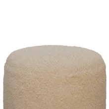 Load image into Gallery viewer, Cream Boucle Pouffe