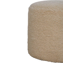Load image into Gallery viewer, Cream Boucle Pouffe