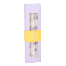 Load image into Gallery viewer, Set of 3 Purple Daisy Taper Candles