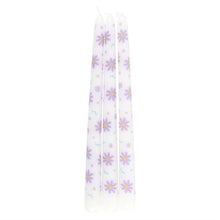 Load image into Gallery viewer, Set of 3 Purple Daisy Taper Candles