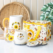 Load image into Gallery viewer, Summer Bee and Sunflower Ceramic Flower Jug