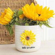 Load image into Gallery viewer, Hello Sunshine Plant Pot with 3D Sunflower