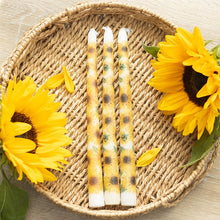 Load image into Gallery viewer, Set of 3 Sunflower Taper Candles