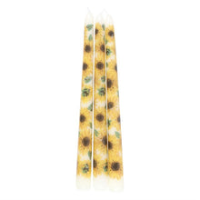 Load image into Gallery viewer, Set of 3 Sunflower Taper Candles