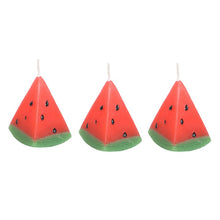 Load image into Gallery viewer, Set of 3 Watermelon Shaped Candles