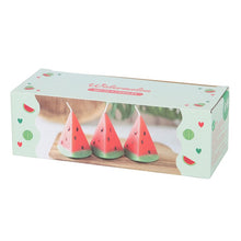 Load image into Gallery viewer, Set of 3 Watermelon Shaped Candles