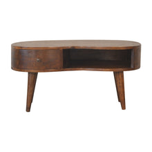 Load image into Gallery viewer, Chestnut Curved Wooden Storage Coffee Table