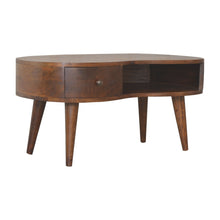 Load image into Gallery viewer, Chestnut Curved Wooden Storage Coffee Table