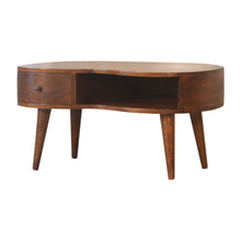 Load image into Gallery viewer, Chestnut Curved Wooden Storage Coffee Table