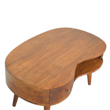Load image into Gallery viewer, Chestnut Curved Wooden Storage Coffee Table
