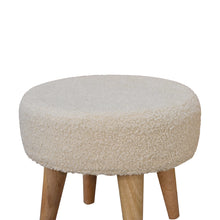 Load image into Gallery viewer, Nordic Style Cream Boucle Round Footstool