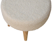 Load image into Gallery viewer, Nordic Style Cream Boucle Round Footstool