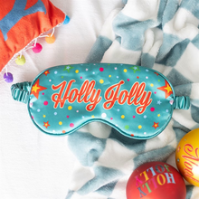 Load image into Gallery viewer, Holly Jolly Satin Sleep Mask