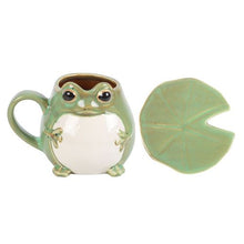 Load image into Gallery viewer, Frog Shaped Mug and Lily Pad Saucer