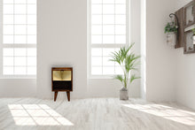 Load image into Gallery viewer, Gold Sunburst Chestnut Mini Bedside Table