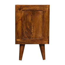 Load image into Gallery viewer, Gold Sunburst Chestnut Mini Bedside Table