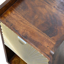 Load image into Gallery viewer, Gold Sunburst Chestnut Mini Bedside Table