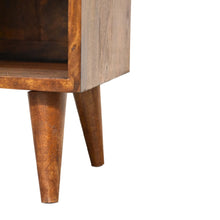Load image into Gallery viewer, Gold Sunburst Chestnut Mini Bedside Table